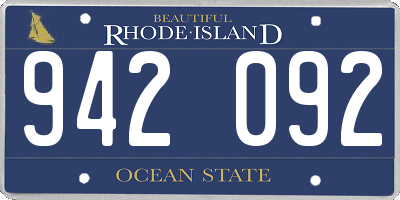 RI license plate 942092
