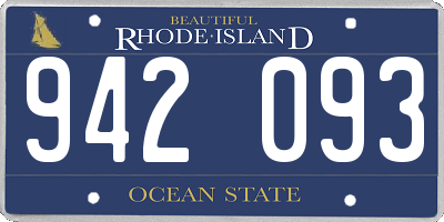 RI license plate 942093
