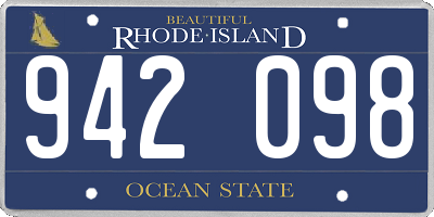 RI license plate 942098