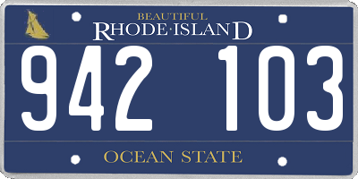 RI license plate 942103