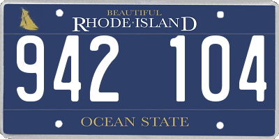RI license plate 942104