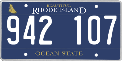 RI license plate 942107