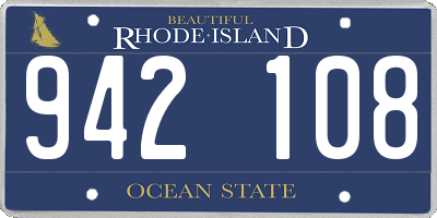RI license plate 942108