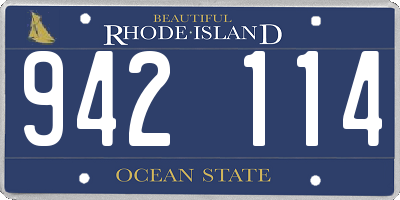 RI license plate 942114