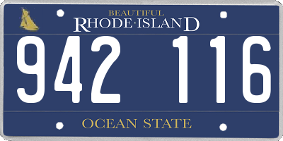 RI license plate 942116