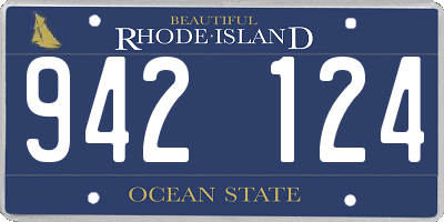 RI license plate 942124