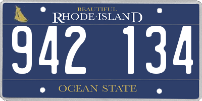 RI license plate 942134
