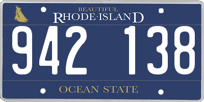 RI license plate 942138