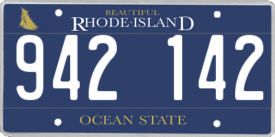 RI license plate 942142