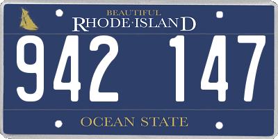 RI license plate 942147