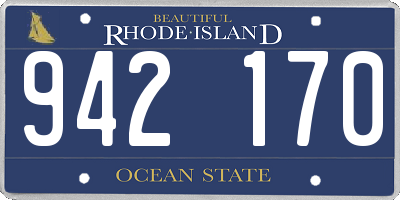RI license plate 942170