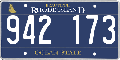 RI license plate 942173