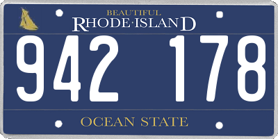 RI license plate 942178