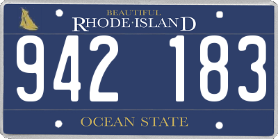 RI license plate 942183