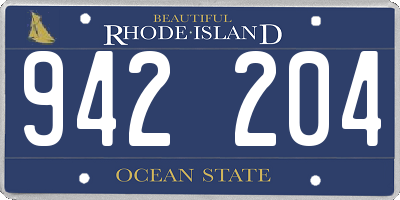 RI license plate 942204