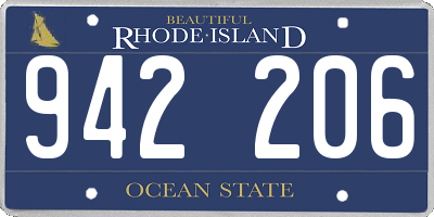 RI license plate 942206