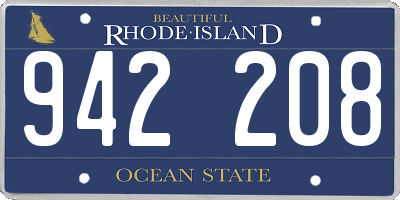 RI license plate 942208