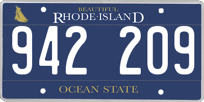 RI license plate 942209