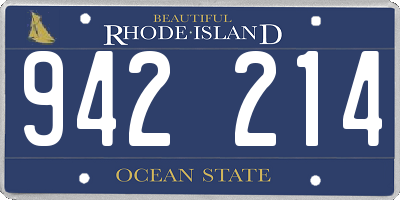 RI license plate 942214