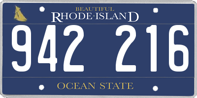 RI license plate 942216