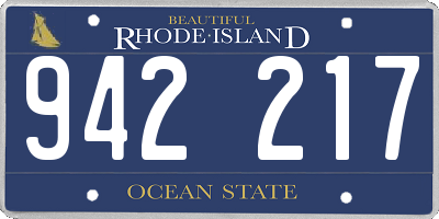 RI license plate 942217
