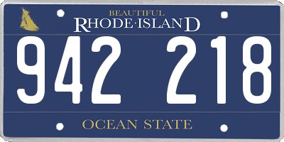 RI license plate 942218
