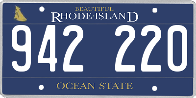 RI license plate 942220