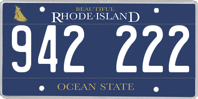 RI license plate 942222