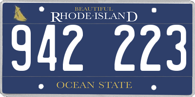 RI license plate 942223