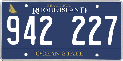 RI license plate 942227