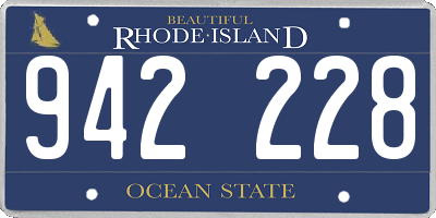 RI license plate 942228