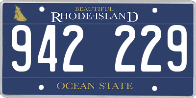 RI license plate 942229
