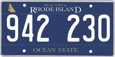 RI license plate 942230