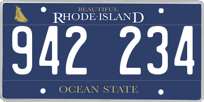 RI license plate 942234