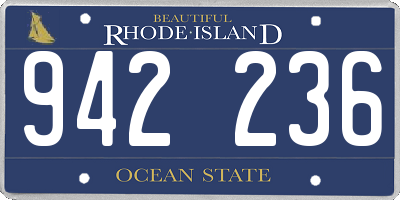 RI license plate 942236