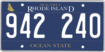 RI license plate 942240