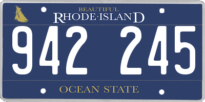 RI license plate 942245