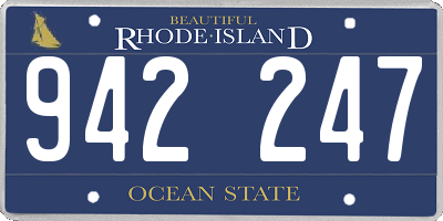 RI license plate 942247