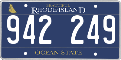 RI license plate 942249