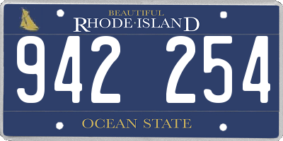 RI license plate 942254