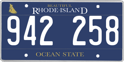 RI license plate 942258