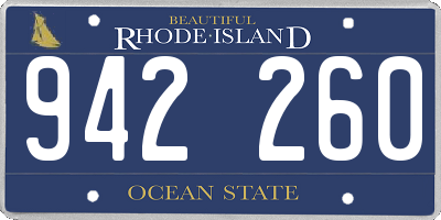 RI license plate 942260