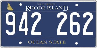 RI license plate 942262