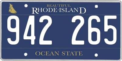 RI license plate 942265