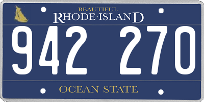 RI license plate 942270