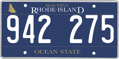 RI license plate 942275
