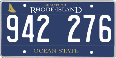 RI license plate 942276