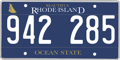 RI license plate 942285