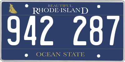 RI license plate 942287
