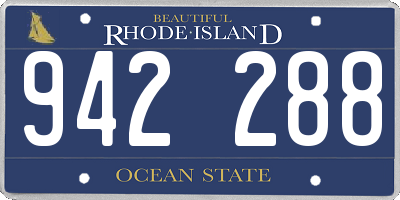RI license plate 942288